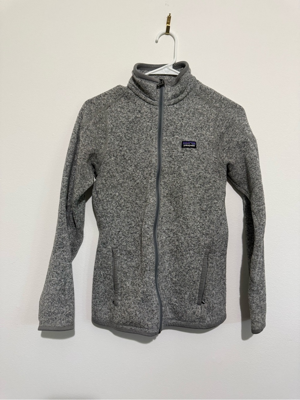 Patagonia Women's Heather Gray Teddy Fleece Full-Zip Jacket